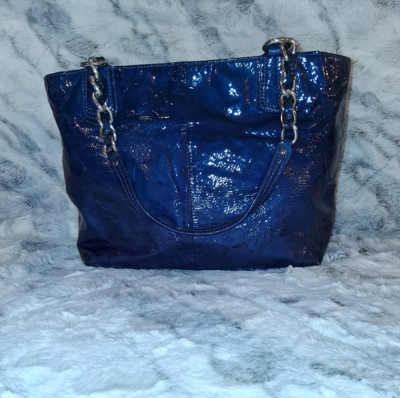 Coach Blue Shoulder Bag with Chain Details